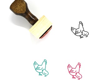 Poultry Wooden Rubber Stamp No. 2