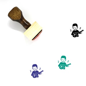 Guitarist Wooden Rubber Stamp No. 3
