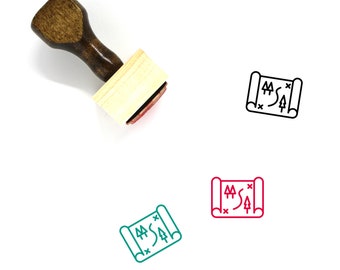 Treasure Map Wooden Rubber Stamp No. 42