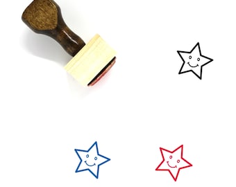 Sello de goma de madera de estrella