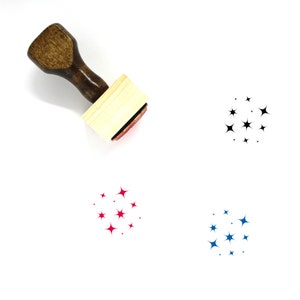 Sello de goma de madera de estrellas