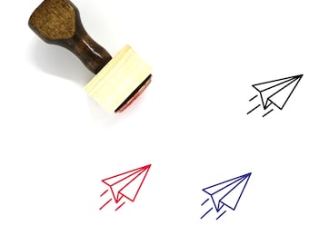 Paper Plane Wooden Rubber Stamp No. 65