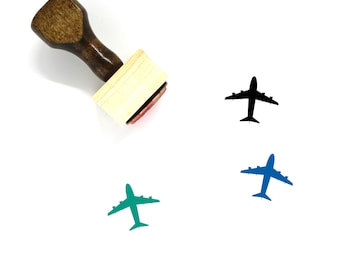 Airplane Wooden Rubber Stamp No. 358