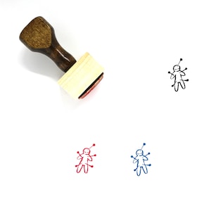 Magic Voodoo Doll With Pins Wooden Rubber Stamp No. 2