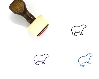 Capybara Wooden Rubber Stamp No. 1