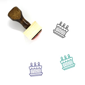 Cake Wooden Rubber Stamp