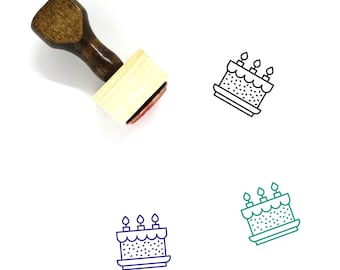 Cake Wooden Rubber Stamp
