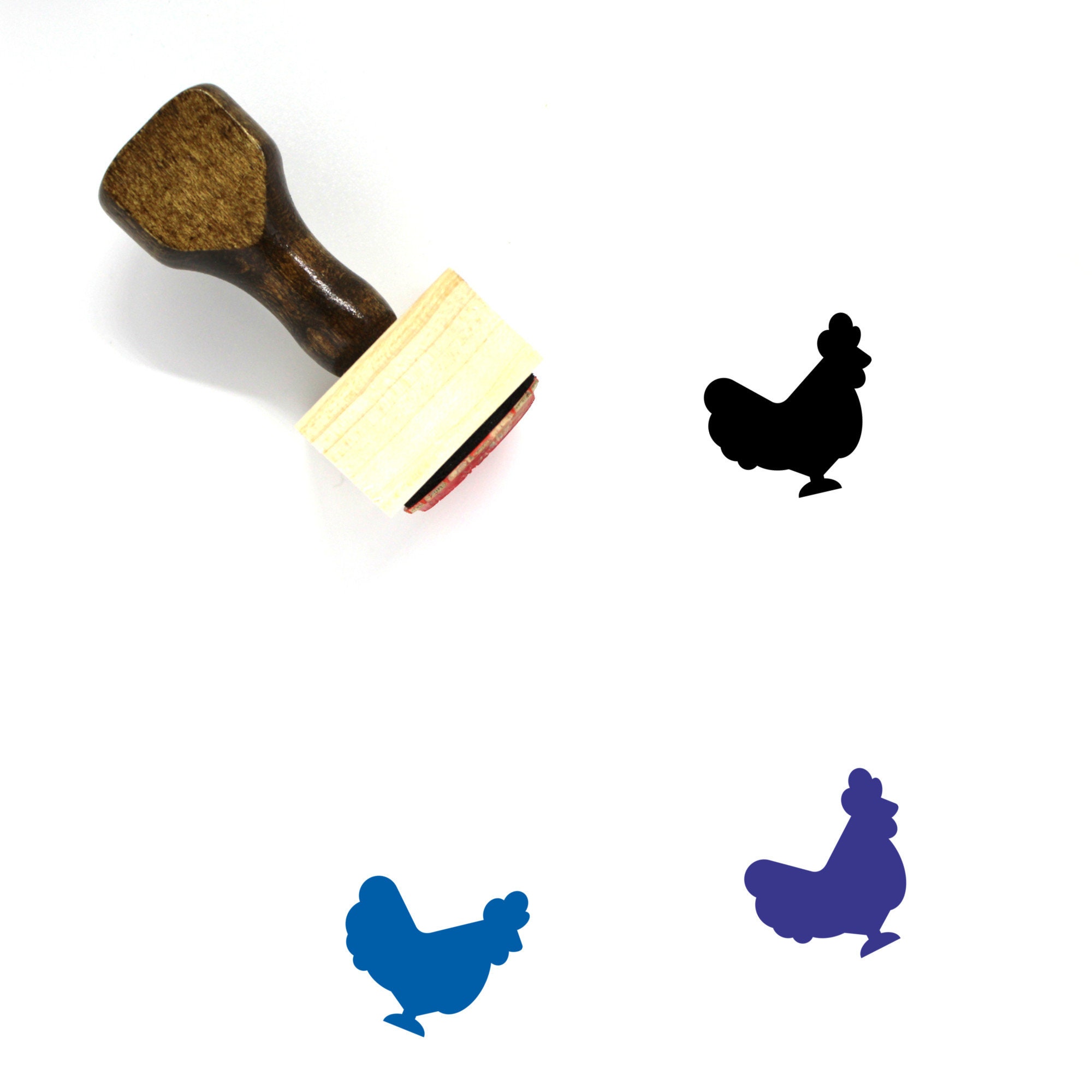 Chicken Wooden Rubber Stamp Etsy