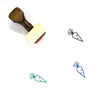 Carrot Wooden Rubber Stamp