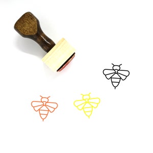 Honey Bee Wooden Rubber Stamp