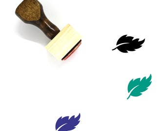 Birch Leaf Wooden Rubber Stamp No. 3