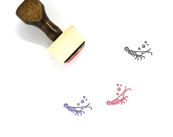 Shrimp Wooden Rubber Stamp