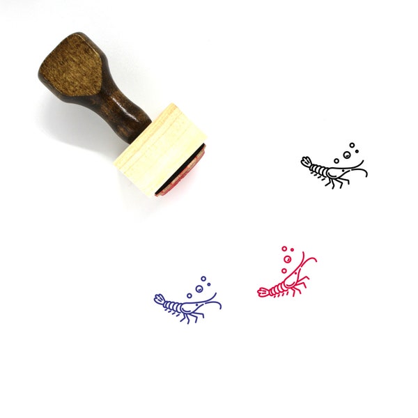 Shrimp Wooden Rubber Stamp