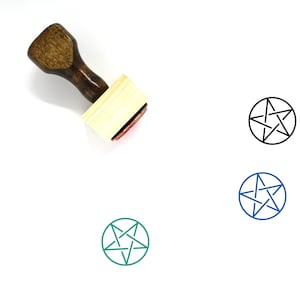 Pentagram Wooden Rubber Stamp