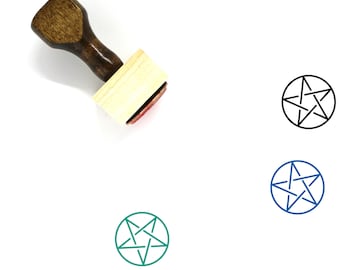 Pentagram Wooden Rubber Stamp