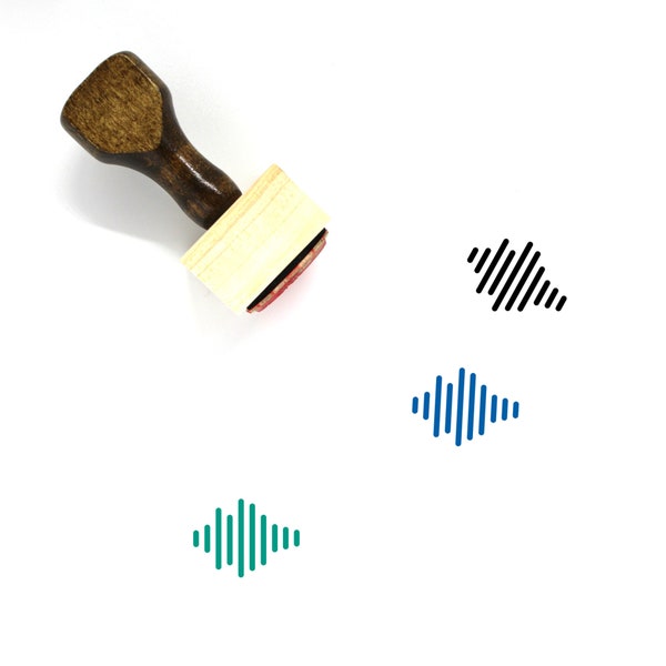 Sound Wave Houten Rubber Stempel Nr. 44