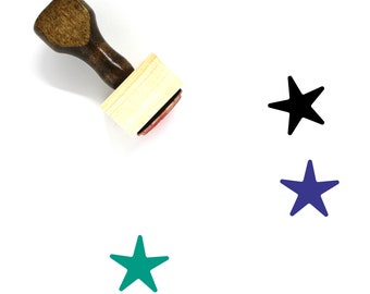 Star Wooden Rubber Stamp