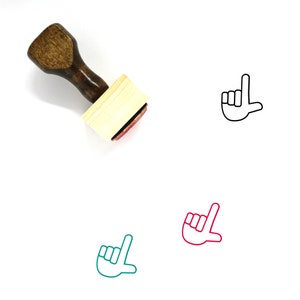 Lenguaje de señas L Sello de goma de madera No. 1