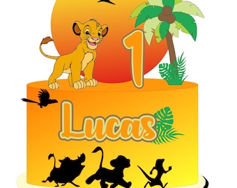 Lion King Birthday Cake Topper: Personalized Party Decoration (Digital File)