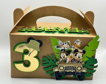 Mickey Safari Party Gable Box: Personalized Birthday Favor
