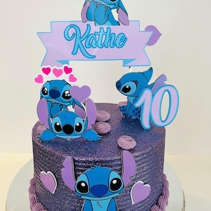 Decoraciones de Lilo & Stitch para Tartas de 20 personas, decoración de  feliz cumpleaños para niños