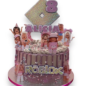 Personalized Roblox Girls Cake Topper: Birthday Party Decor