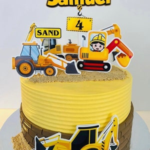 Construction Truck Cake Topper: Personalized Birthday Party Decor