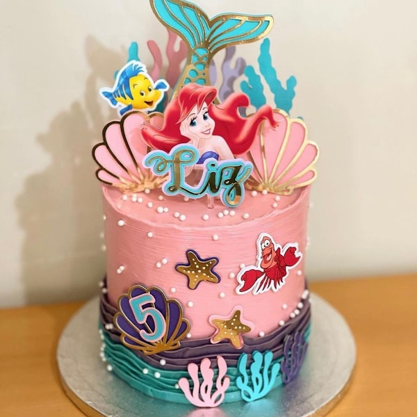 Ariel Cake Topper | Ariel Party | Ariel Birthday | Ariel Girls Birthday | Ariel Party Decor | Under the Sea girls Party| Mermaid Cake Topper