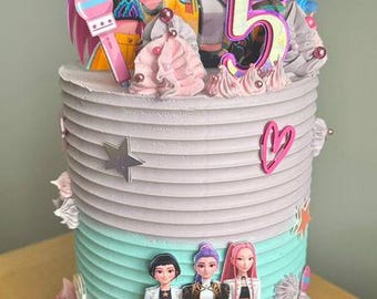 Kpop demon Hunters Cake Topper | Kpop demon hunters Personalised Cake Topper | Kpop Demon Hunters Birthday | Huntrix Cake Topper |