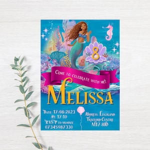 The Little Mermaid Birthday Invite | Little Mermaid Digital Birthday Invite | Ariel Birthday Invite | Little Mermaid Party