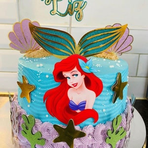 Ariel Cake Topper | Ariel Party | Ariel Birthday | Ariel Girls Birthday | Ariel Party Decor | Under the Sea girls Party