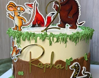 Adorno para tarta de Gruffalo / Cumpleaños de Gruffalo / Pastel de fiesta de Gruffalo / Adorno para tarta personalizado de Gruffalo / Idea para tarta bonita de Gruffalo / Fiesta de Gruffalo
