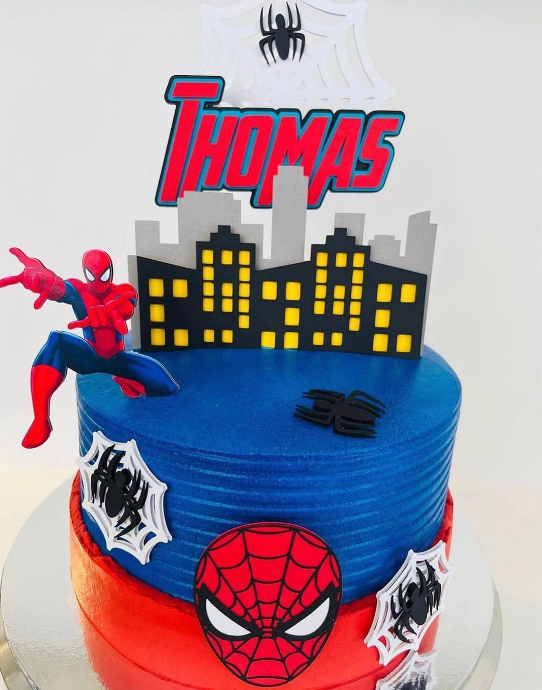 Spider Man Cake Topper Spider Man Birthday Spider Man Cake Spider Man