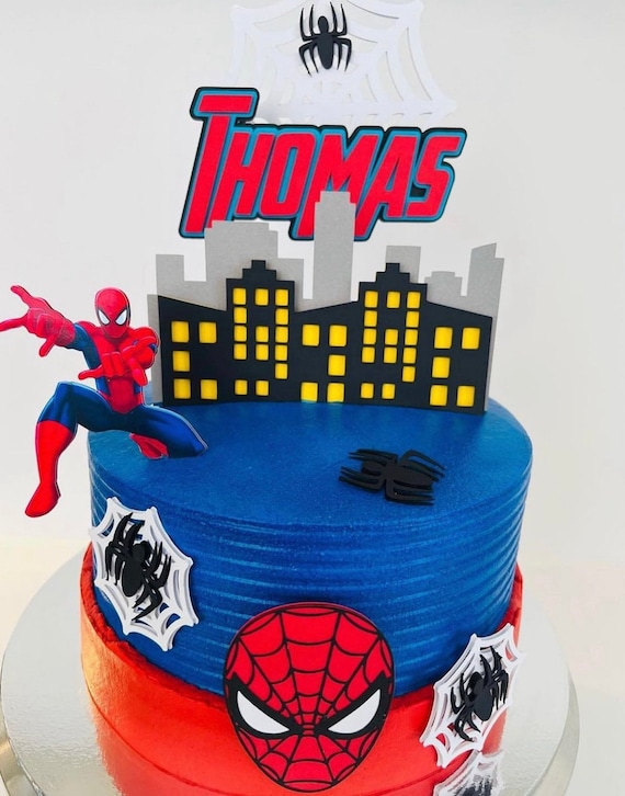 Spider Man Cake Topper Spider Man Birthday Spider Man Cake - Etsy ...