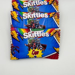 Personalized Avengers Skittles: Comic Fan Party Favors