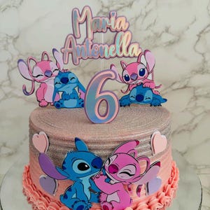 Stitch and Angel Cake Topper | Stitch and Angel Party | Stitch and Angel Birthday | Stitch and Angel | Stitch and Angel Decoration Ideas