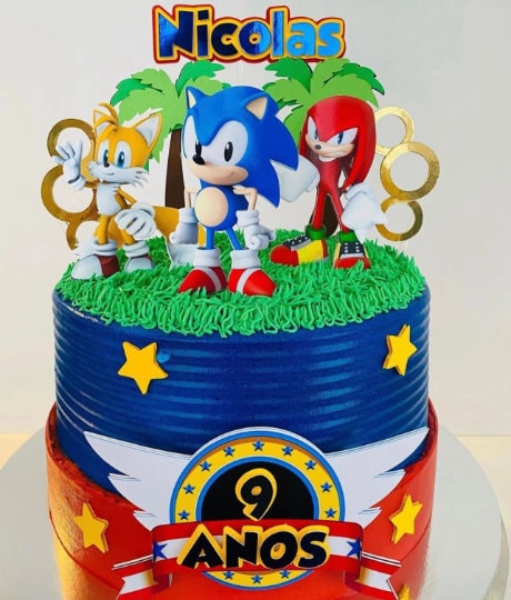 Sonic Head Cake Topper Sonic Rings Run Sonic Game Cutting -  Israel