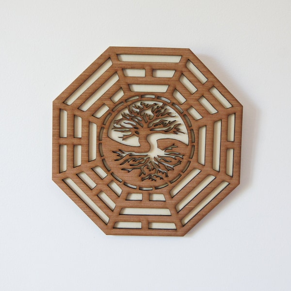 Arbre de vie, bagua, décoration murale zen en bois