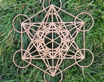 Metatron&#39;s Cube in Wood, Energy Decoration