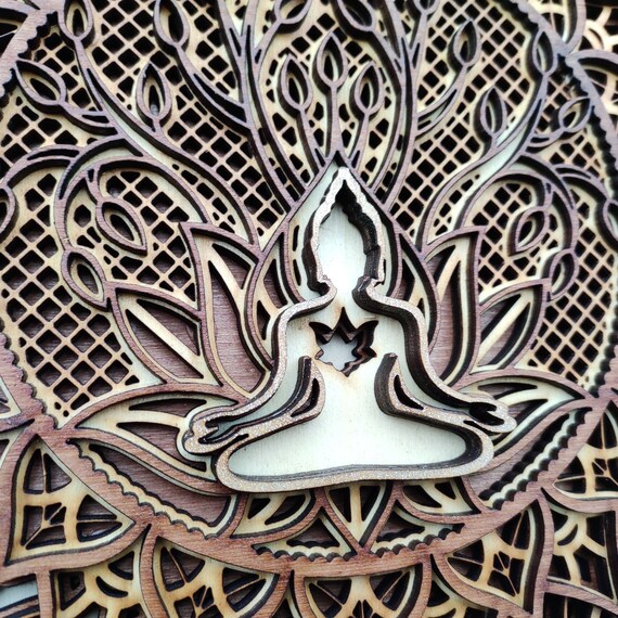 Mandala Bouddha Arbre de vie en bois - Gaïamamart