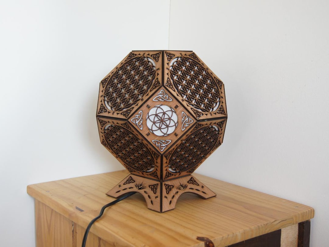 Fleur de vie arbre de vie : Lampe à poser en bois lampe de chevet lampe