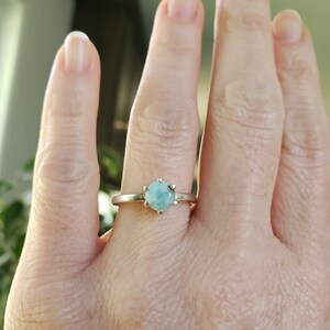 Natural Larimar .7ct Size 6 Ring
