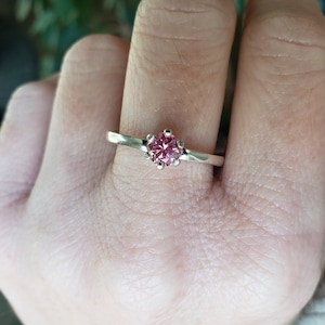 Genuine Moissanite Diamond .5ct Pink Size 8 Ring
