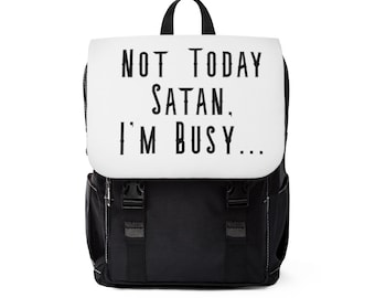 Blanco y negro no hoy Satanás, estoy ocupado Casual Mochila de hombro
