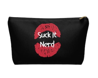 Labios rojos - Suck it Nerd Black Accessory Pouch