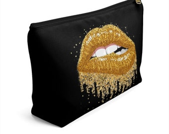 Bolsa de accesorios Gold Lips