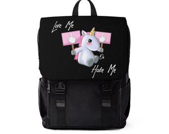 Angry Unicorn Black Casual Mochila de Hombro