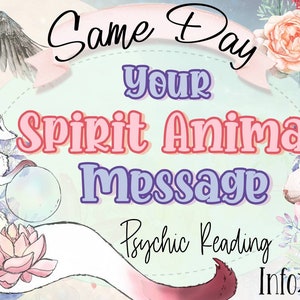 SAME DAY • Spirit Animal Oracle Message • Oracle Reading • Channeled Message • TTC Tarot Reading • Same Hour Reading • Immediate Reading