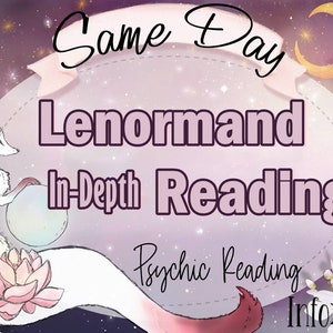 SAME DAY Lenormand Reading Psychic Reading • 1 Question Immediate Reading • TTC Psychic Reading • Psychic Reading Love • Mp3 Psychic Reading