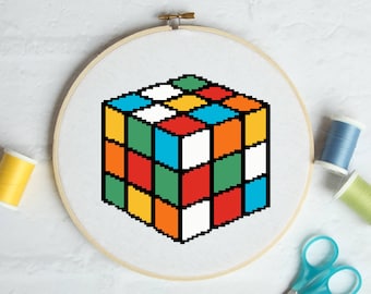 Melting Rubik's Cube Patch Iron On Applique Alternative Clothing